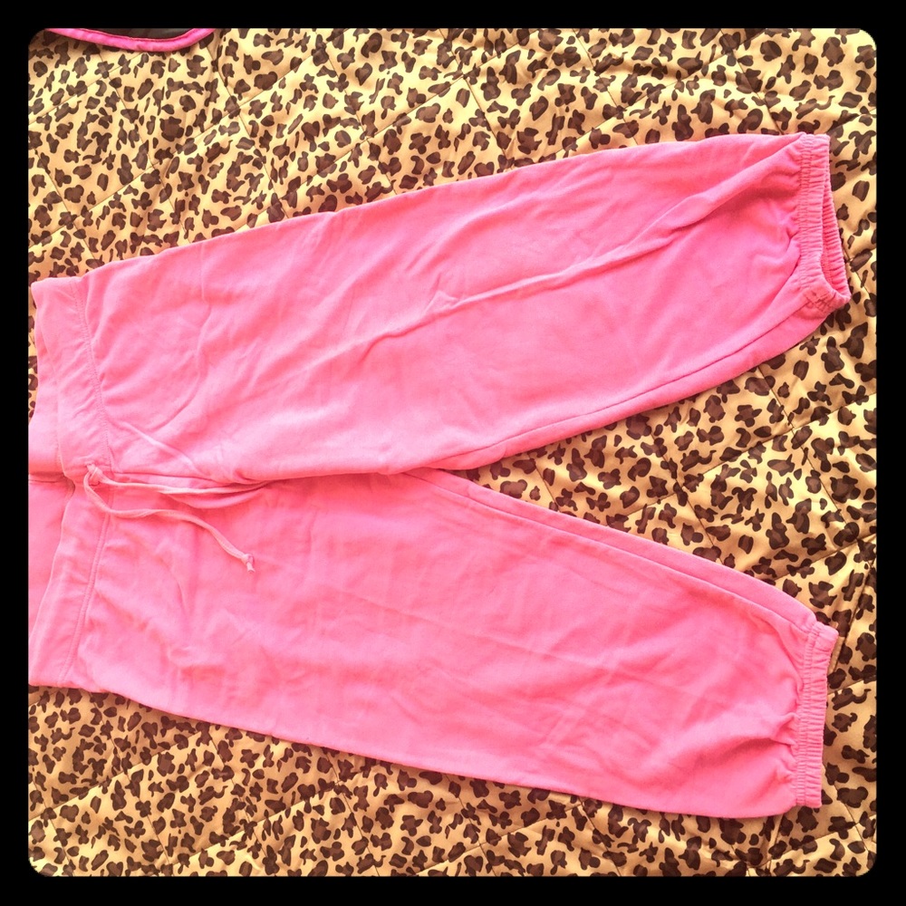 NWOT Boxercraft Pink cropped pants w/ drawstring